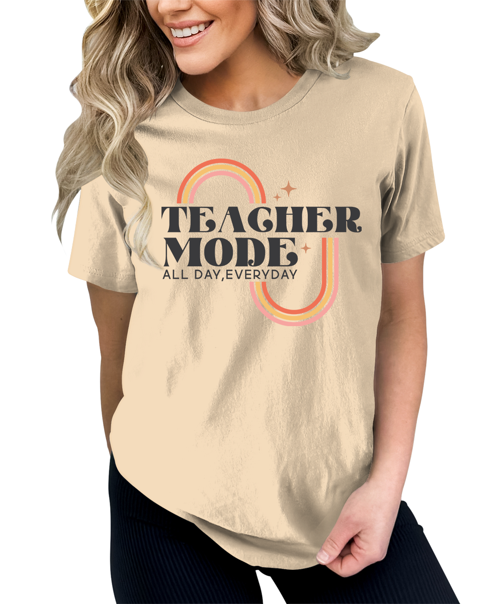 Womens Teacher Mode Teacher's Day Teaching Graphic Tees