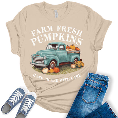 Womens Farm Fresh Pumpkins Graphic Tees