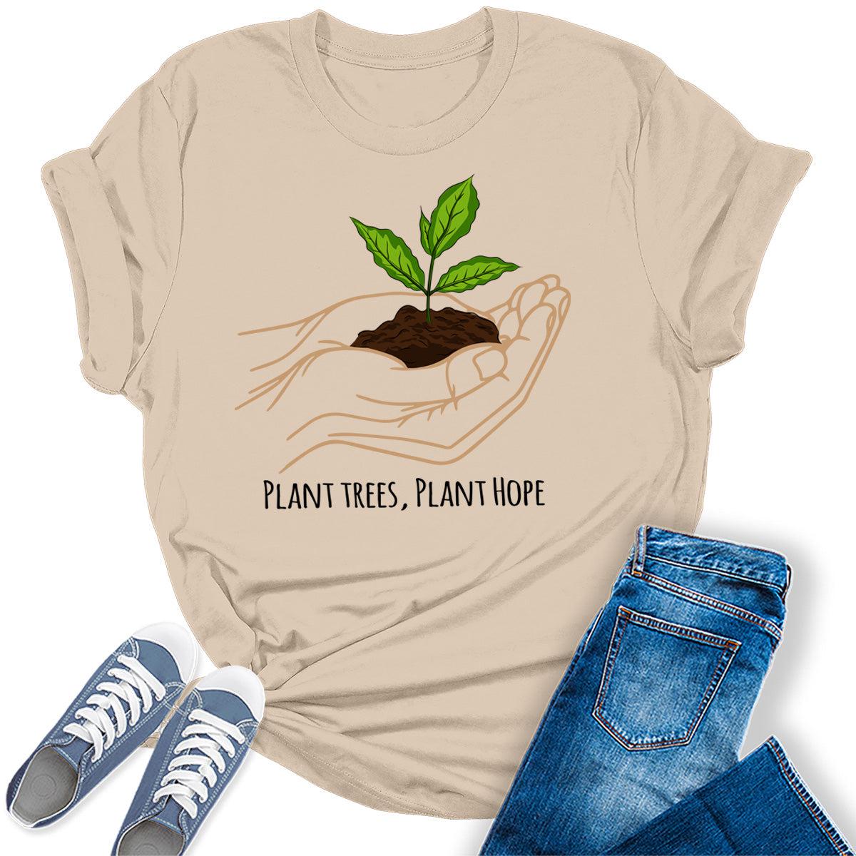 Plant Trees Plant More Earth Day Shirts for Women Environmentalists Graphic Tees