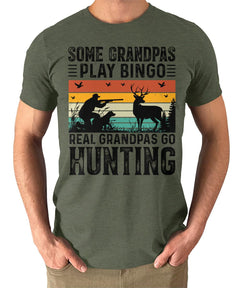 Some Grandpas Play Bingo Real Grandpas Go Hunting Mens Graphic Tee