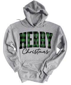 Merry Christmas Plaid Hoodie