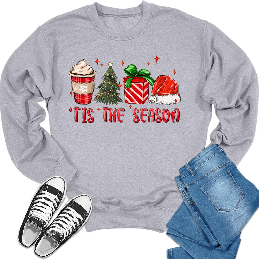 Tis The Season Christmas Sweatshirt Cute Holiday Crewneck Sweater