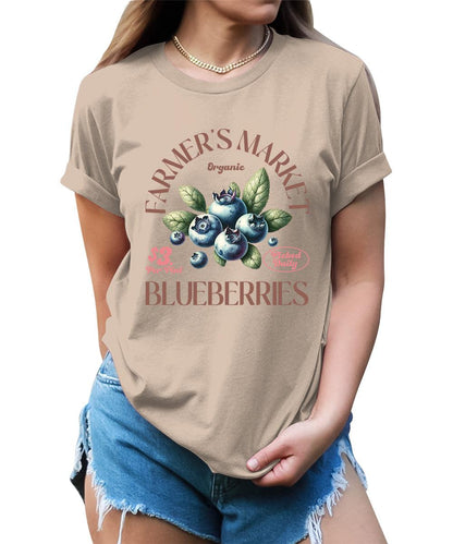 Blueberries Shirt Fruit Aesthetic Cute Graphic Tees For Women