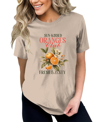 Oranges Shirt Fruit Aesthetic Cute Graphic Tees For Women