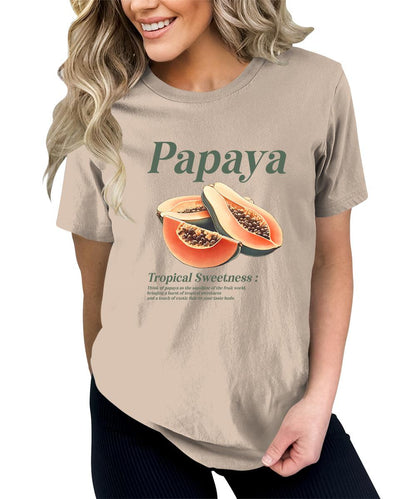 Papaya Shirt Fruit Aesthetic Cute Graphic Tees For Women