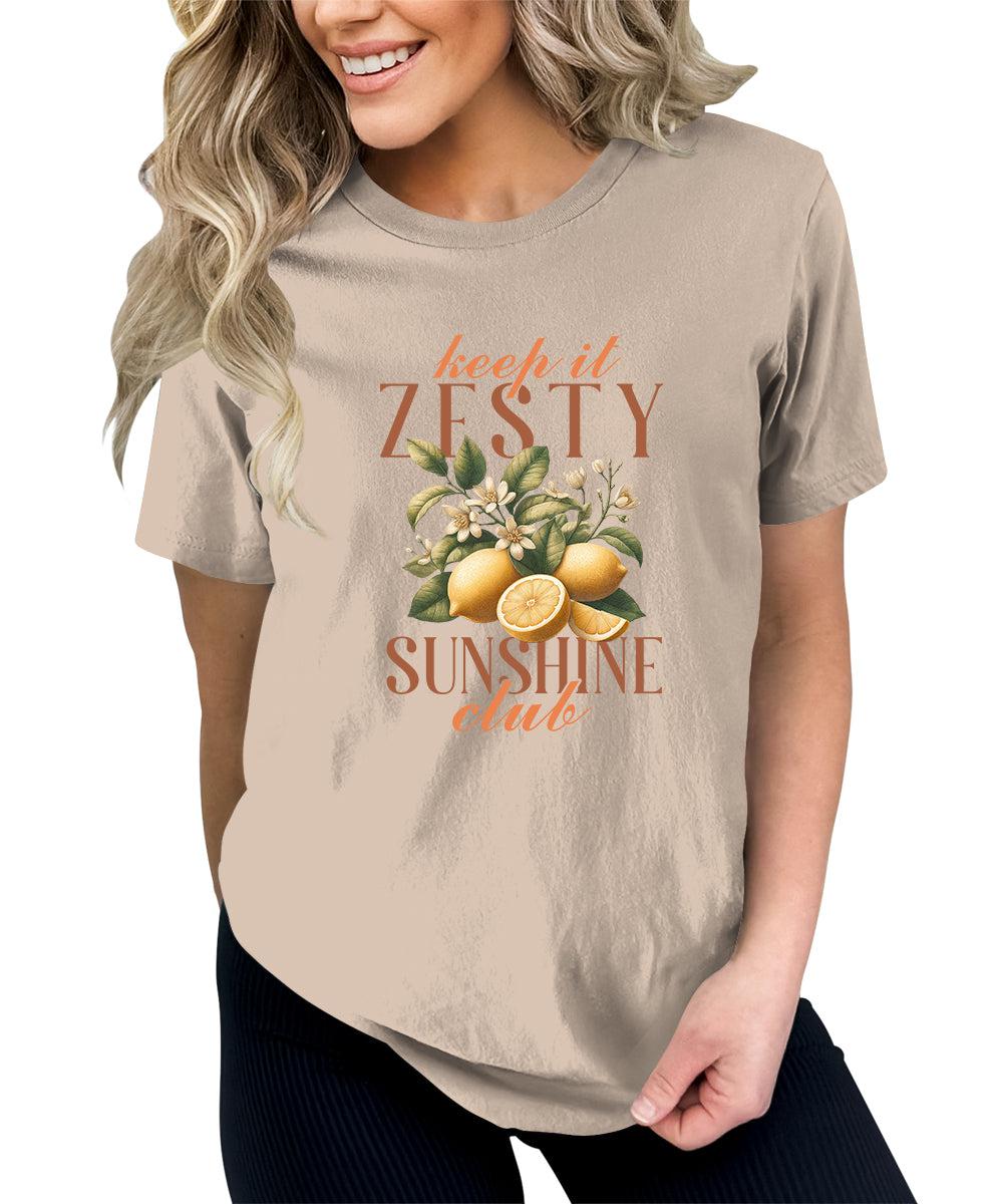 Zesty Sunshine Shirt Fruit Aesthetic Cute Graphic Tees For Women