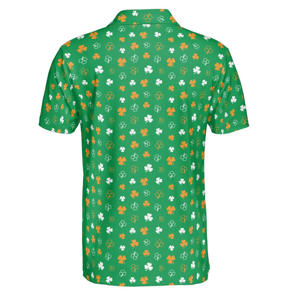 Irish Clovers St Patricks Day Golf Shirt Moisture Wicking Short Sleeve Polo Shirt