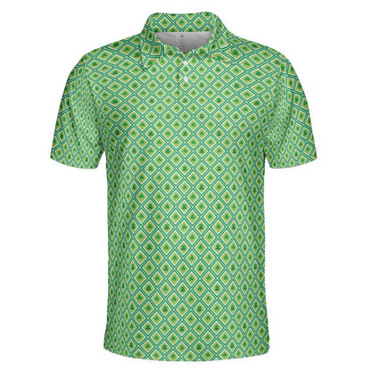 Top Hats and Clovers St Patricks Day Golf Shirt Moisture Wicking Short Sleeve Polo Shirt