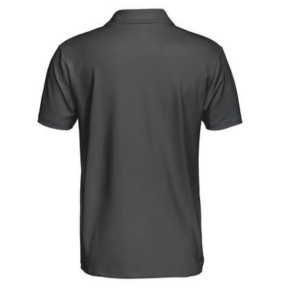 Dark Grey Polo Shirts for Men Moisture Wicking Short Sleeve Golf Shirt