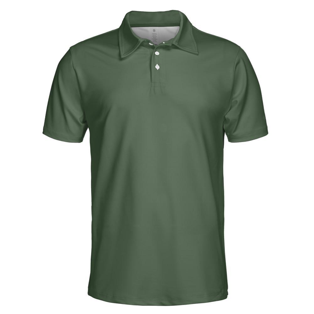 Green Polo Shirts for Men Moisture Wicking Short Sleeve Golf Shirt