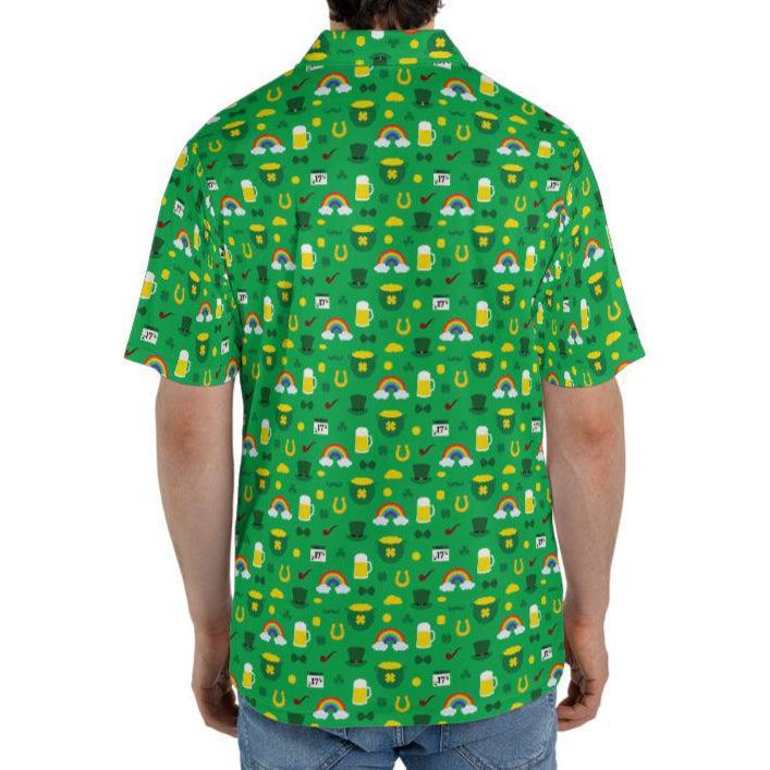 Irish Luck St Patricks Day Golf Shirt Moisture Wicking Short Sleeve Polo Shirt for Men