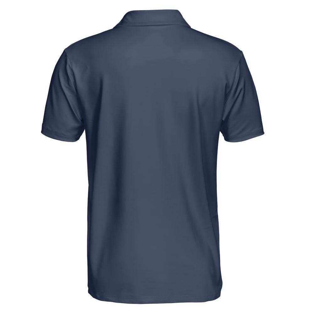 Dark Blue Polo Shirts for Men Moisture Wicking Short Sleeve Golf Shirt