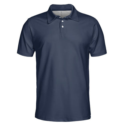 Dark Blue Polo Shirts for Men Moisture Wicking Short Sleeve Golf Shirt