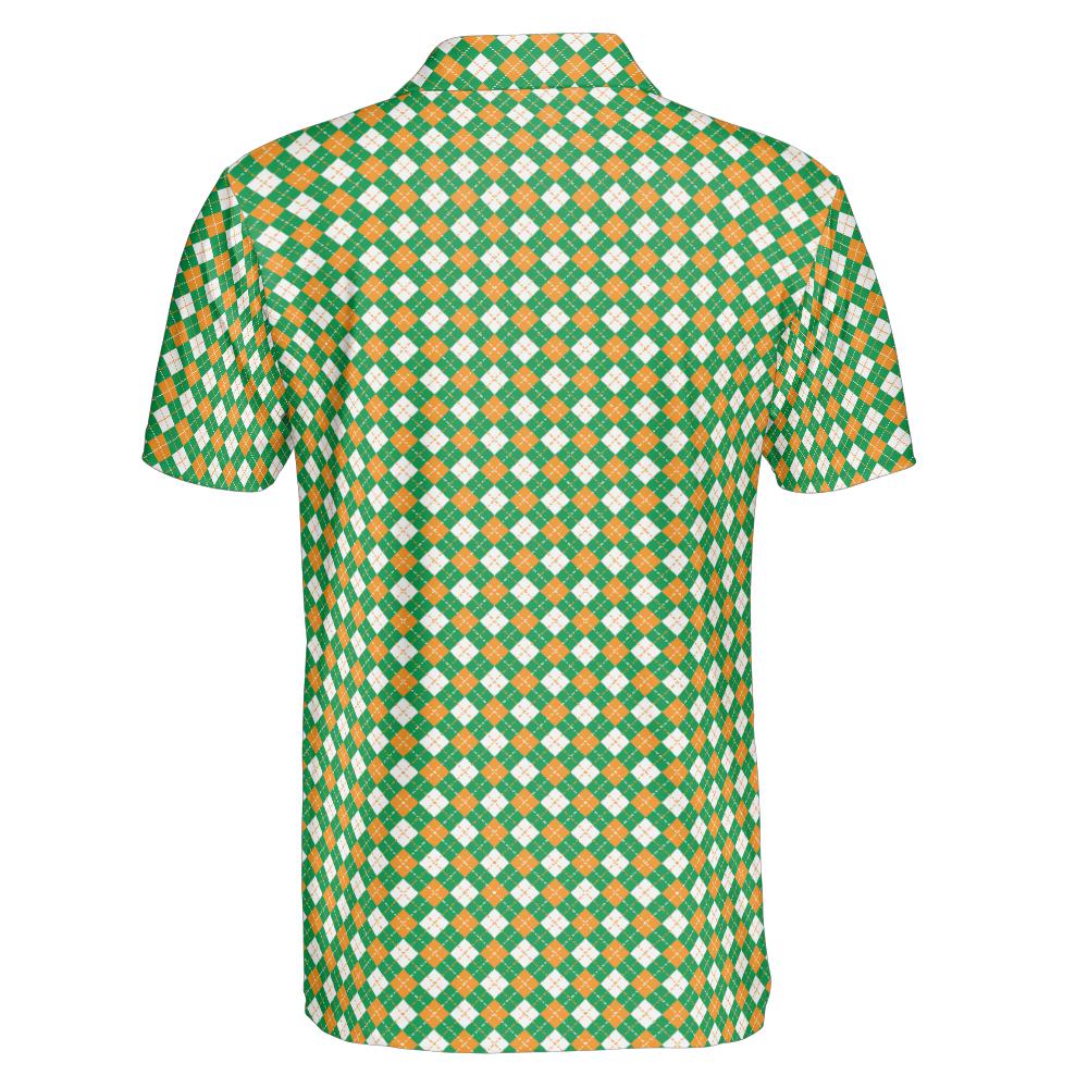 Irish Plaid St Patricks Day Golf Shirt Moisture Wicking Short Sleeve Polo Shirt