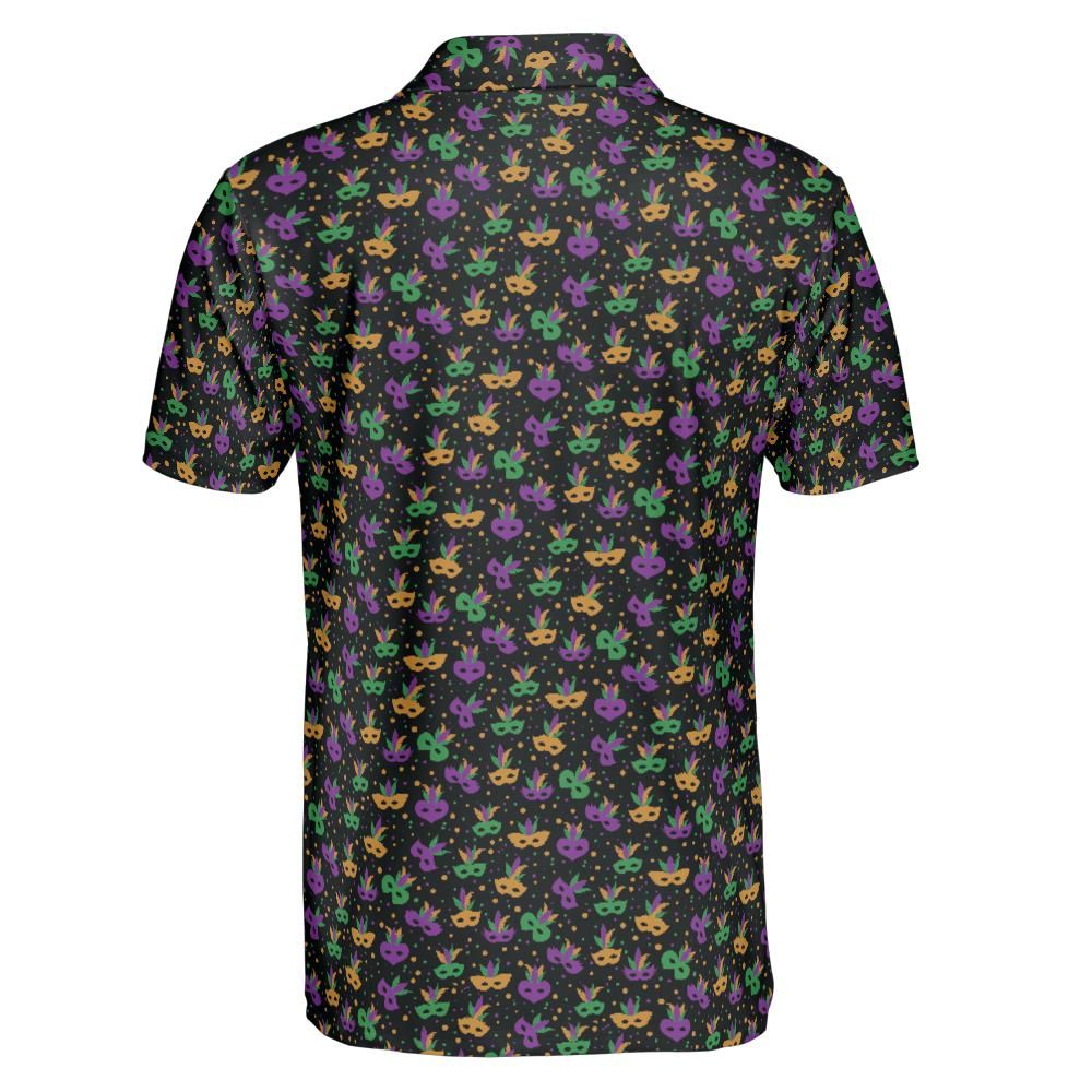 Mardi Gras Polo Shirts for Men Moisture Wicking Short Sleeve Golf Shirt