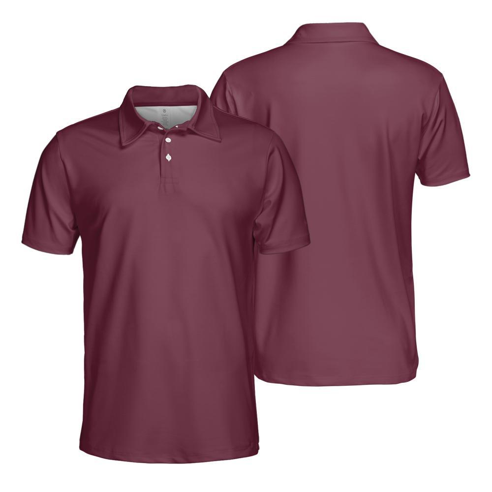 Maroon Polo Shirts for Men Moisture Wicking Short Sleeve Golf Shirt