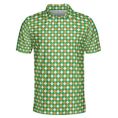 Irish Plaid St Patricks Day Golf Shirt Moisture Wicking Short Sleeve Polo Shirt