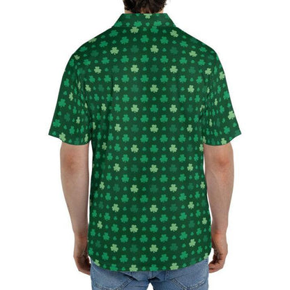 St Patricks Day Polo Golf Shirt for Men Lucky Shamrock Clover Print Moisture Wicking Short Sleeve Top