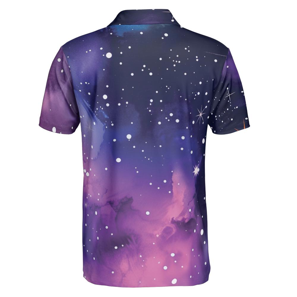 Mens Galaxy Golf Shirt Moisture Wicking Short Sleeve Polo Shirts for Men