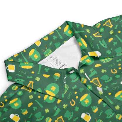Irish Pub Party St Patricks Day Golf Shirt Moisture Wicking Short Sleeve Polo Shirt for Men
