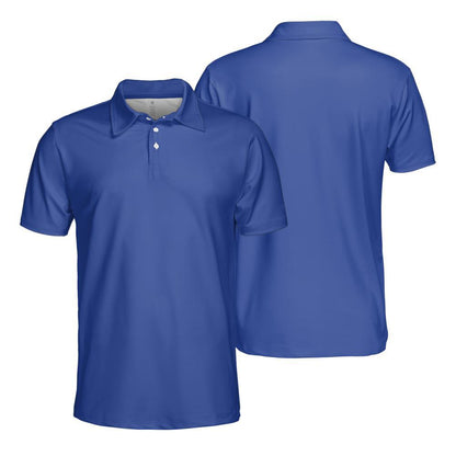 Blue Polo Shirts for Men Moisture Wicking Short Sleeve Golf Shirt