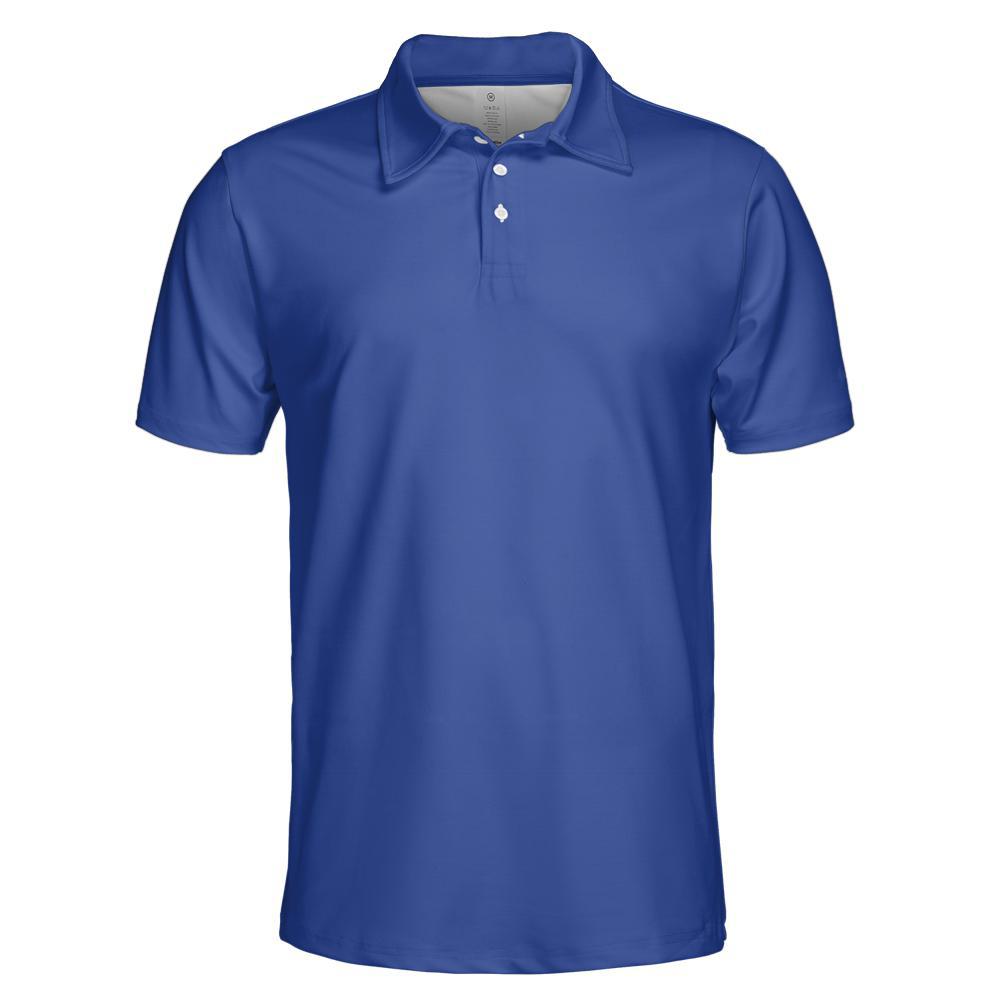 Blue Polo Shirts for Men Moisture Wicking Short Sleeve Golf Shirt