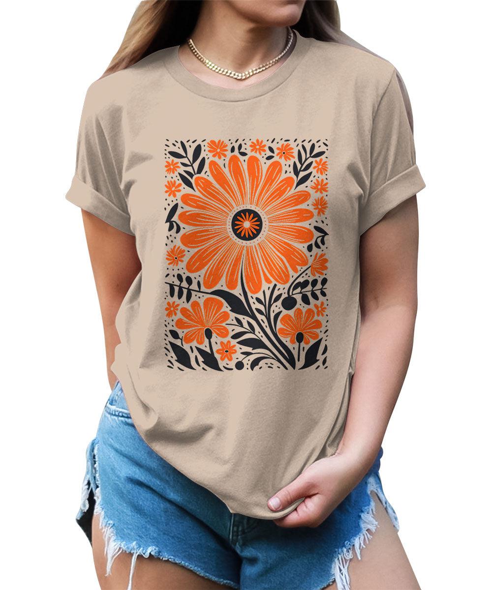 Spring Blooms Floral Graphic Tees For Women