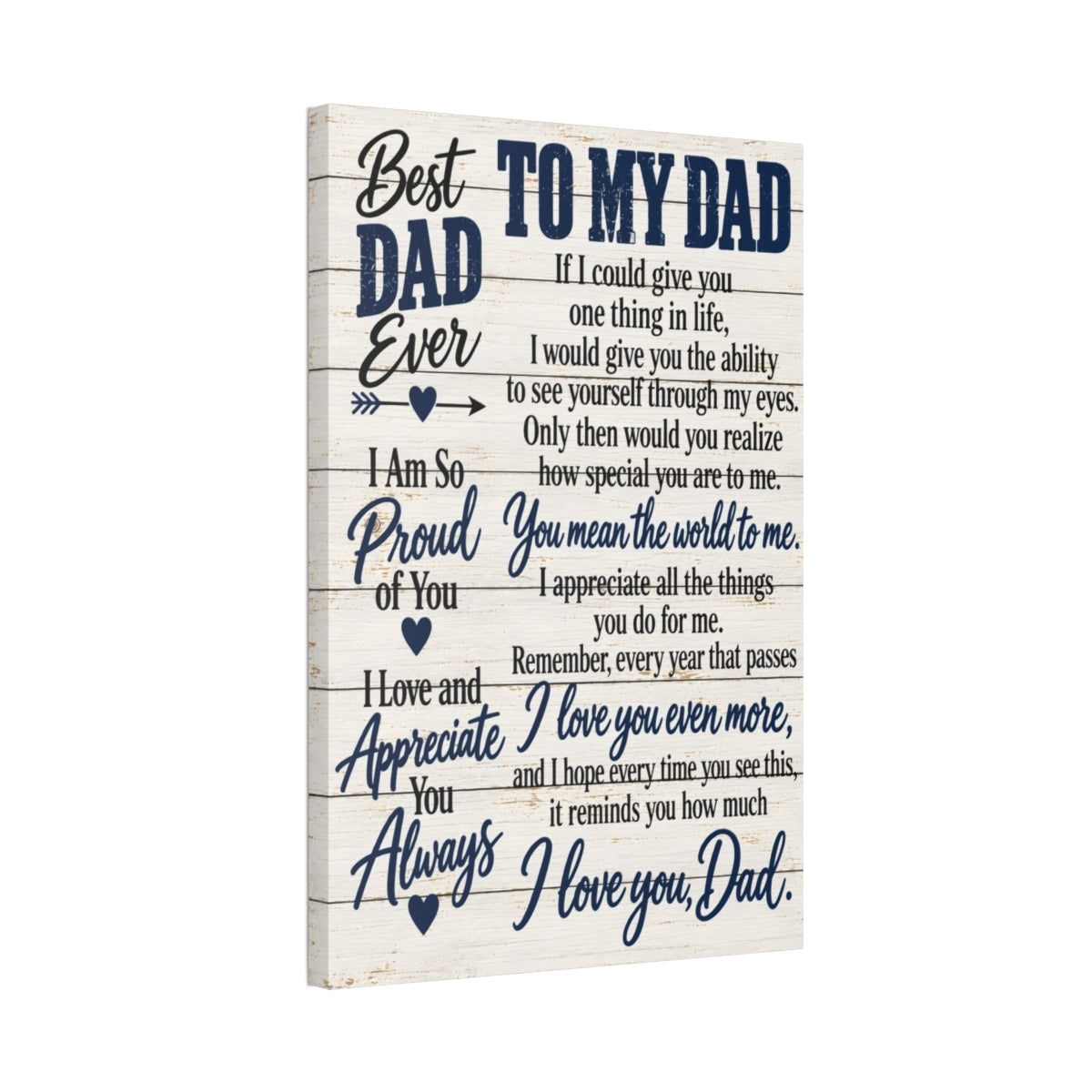 To My Dad canvas 24x36 angled view