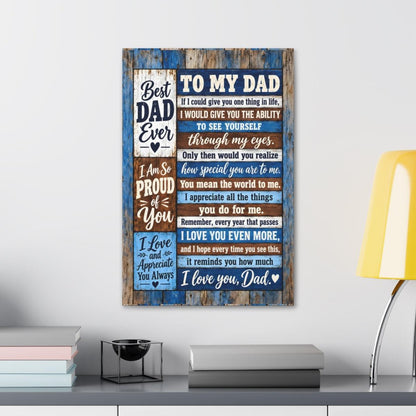 To My Dad canvas wall art in room