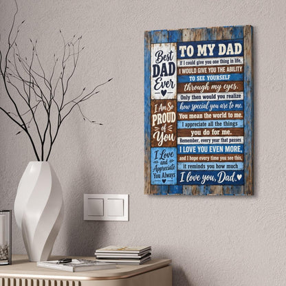 To My Dad canvas wall art lifestyle