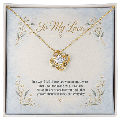 To My Love You Are My Always necklace - 18K Yellow Gold Finish Standard Box