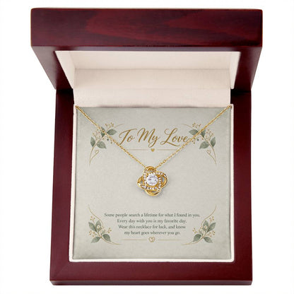 To My Love Some People Search A Lifetime necklace - 18K Yellow Gold Finish Luxury Box