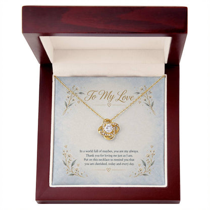 To My Love You Are My Always necklace - 18K Yellow Gold Finish Luxury Box