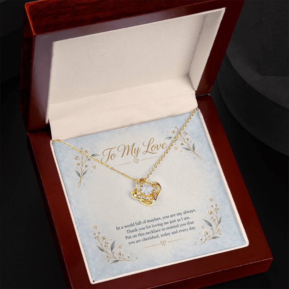 To My Love You Are My Always necklace - 18K Yellow Gold Finish Luxury Box