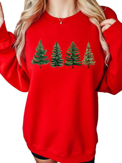 Women's Christmas Trees Crewneck Sweatshirt