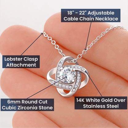 To My Mom Necklace - Love Always - 14K White Gold sizing