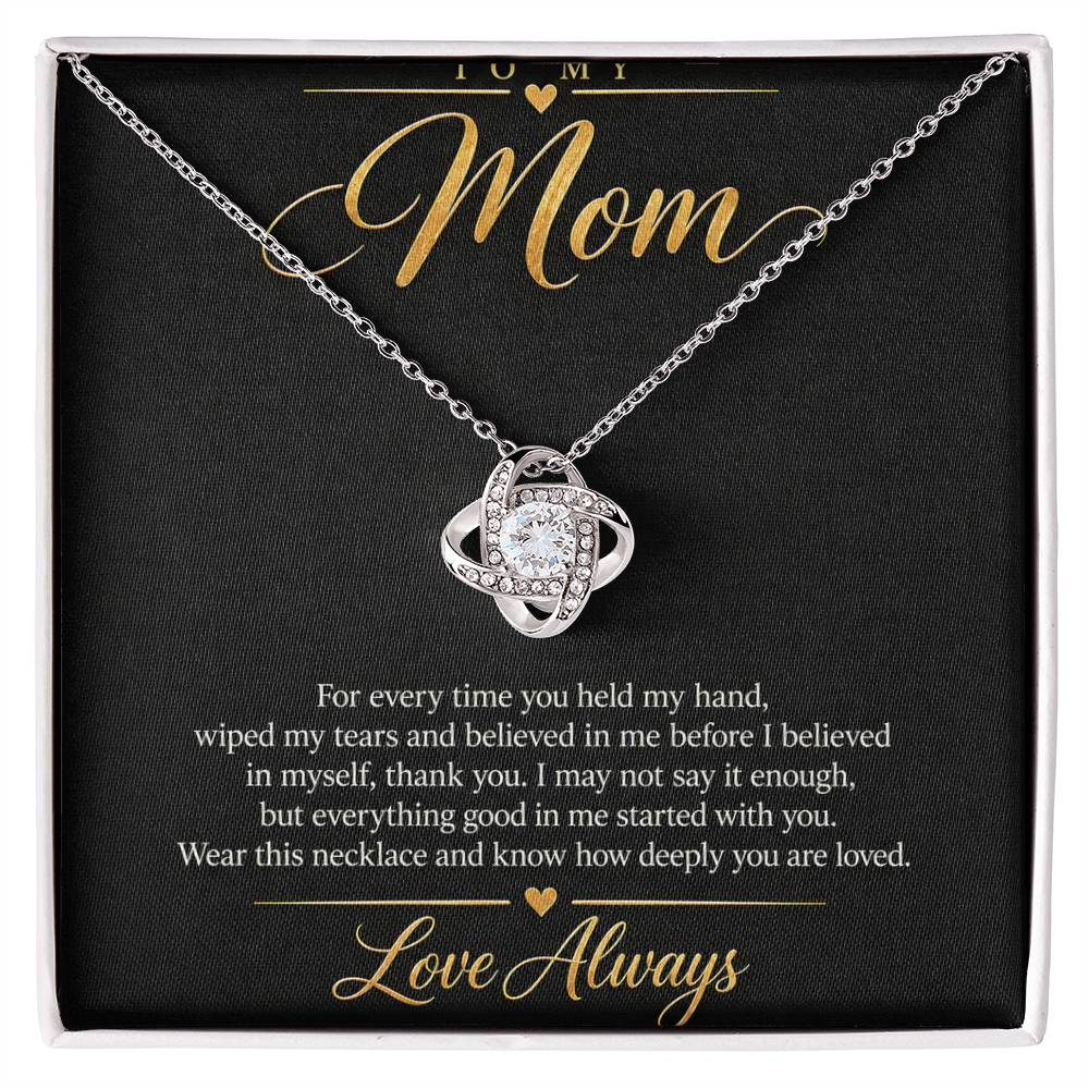 To My Mom Necklace - Love Always - 14K White Gold Finish / Standard Box