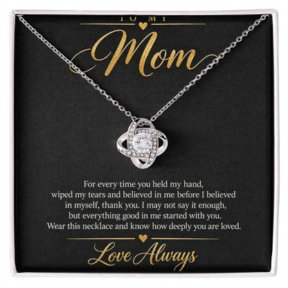 To My Mom Necklace - Love Always - 14K White Gold Finish / Standard Box