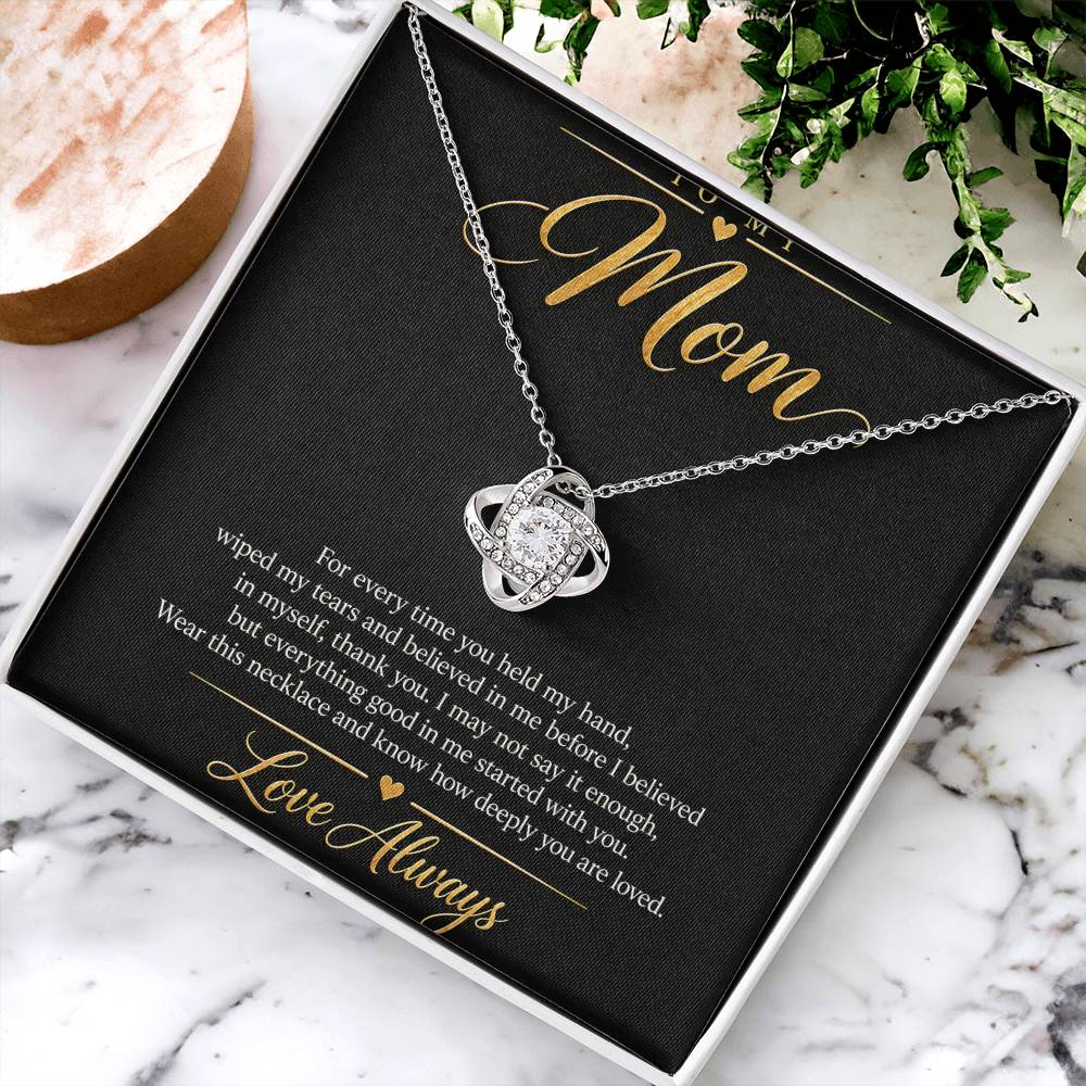 To My Mom Necklace - Love Always - 14K White Gold Finish / Standard Box lifestyle