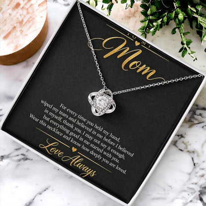 To My Mom Necklace - Love Always - 14K White Gold Finish / Standard Box lifestyle