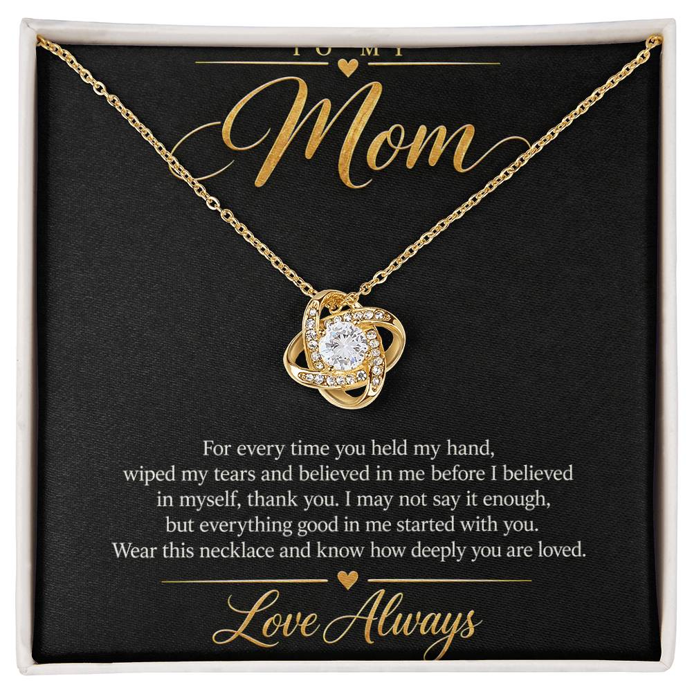 To My Mom Necklace - Love Always - 18K Yellow Gold Finish / Standard Box