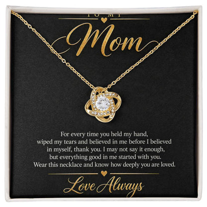 To My Mom Necklace - Love Always - 18K Yellow Gold Finish / Standard Box