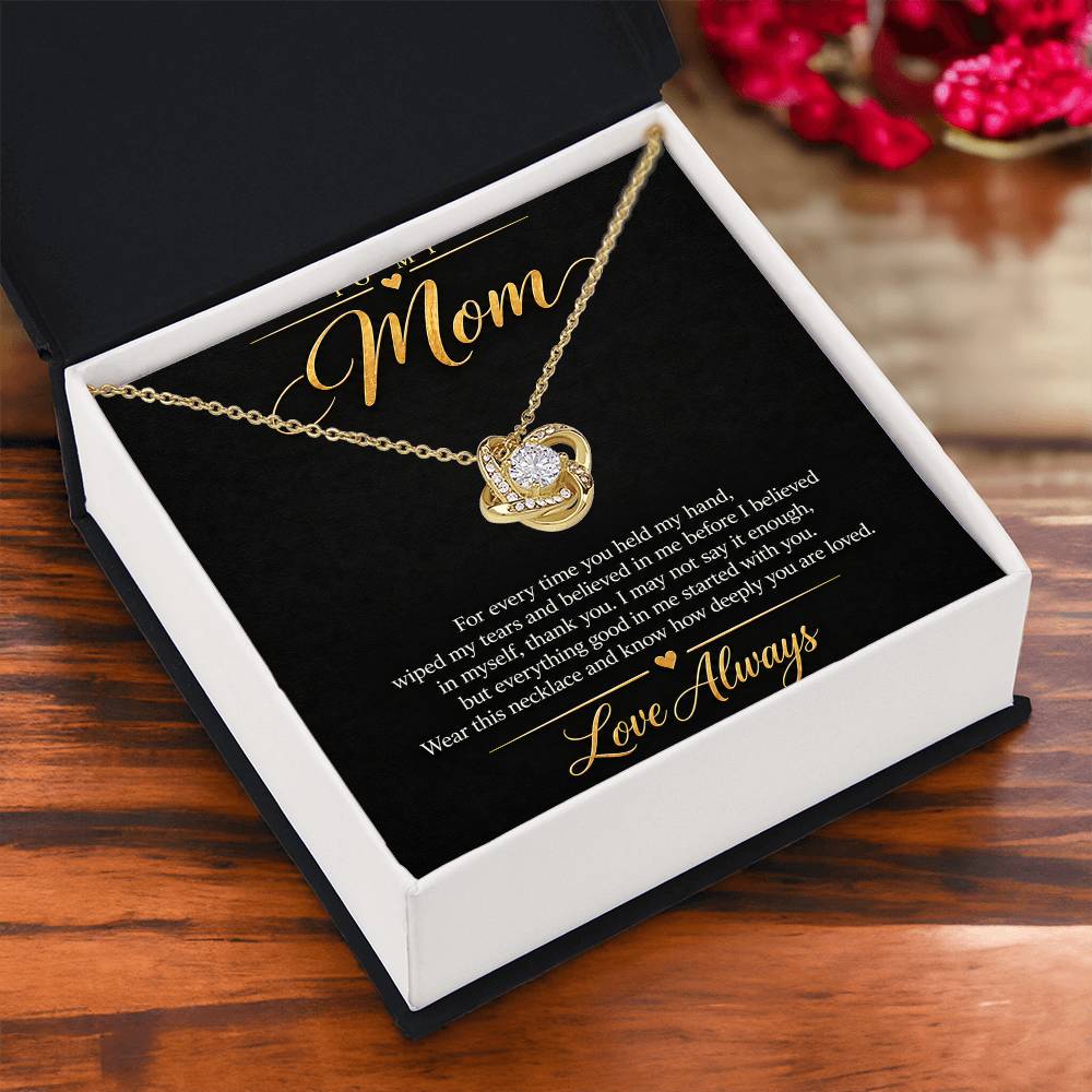 To My Mom Necklace - Love Always - 18K Yellow Gold Finish / Standard Box lifestyle