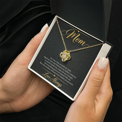To My Mom Necklace - Love Always - 18K Yellow Gold Finish / Standard Box with message card in hand
