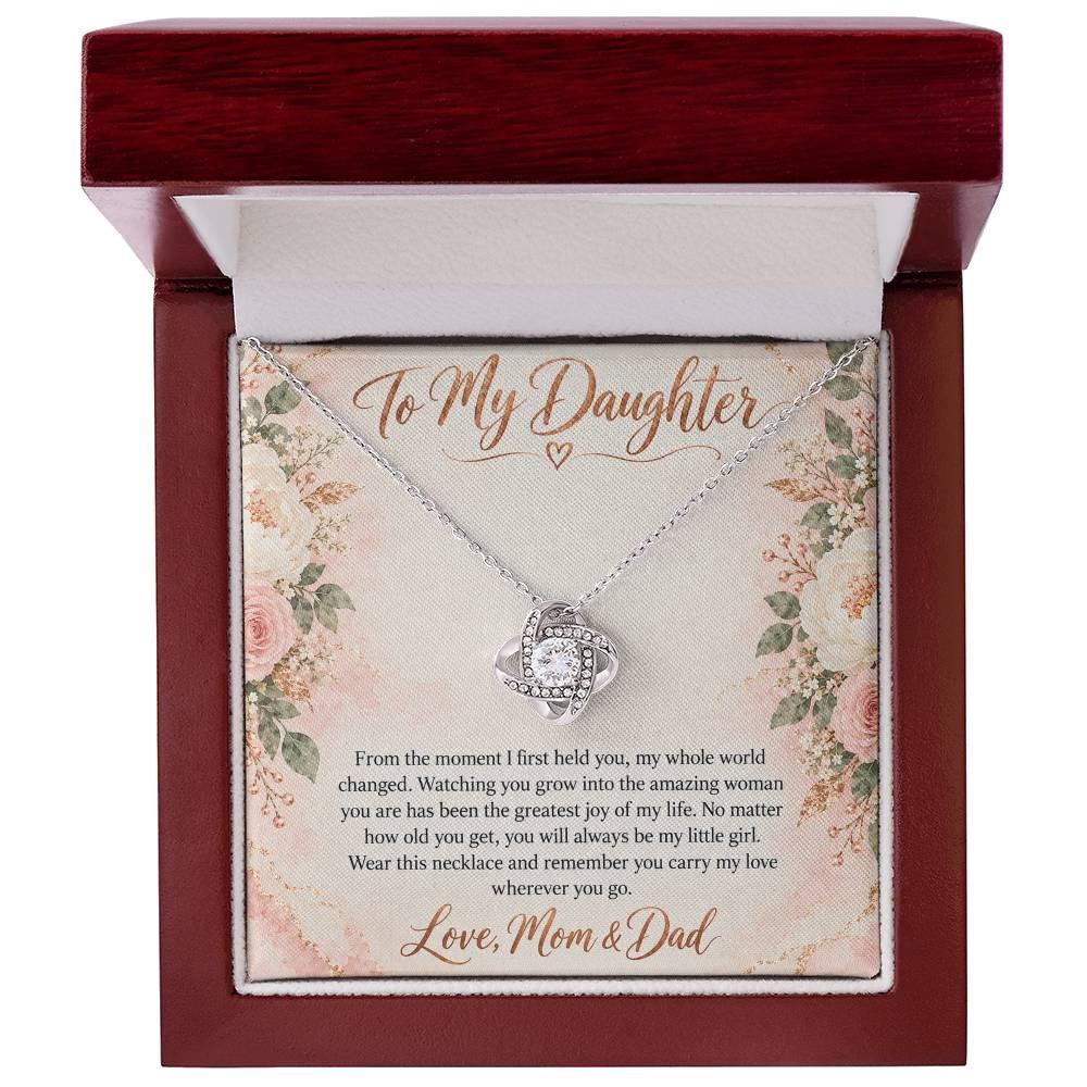 To My Daughter Necklace - My Little Girl - 14K White Gold Finish / Luxury Box
