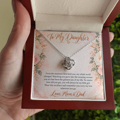 To My Daughter Necklace - My Little Girl - 14K White Gold Finish / Luxury Box with message card in hand