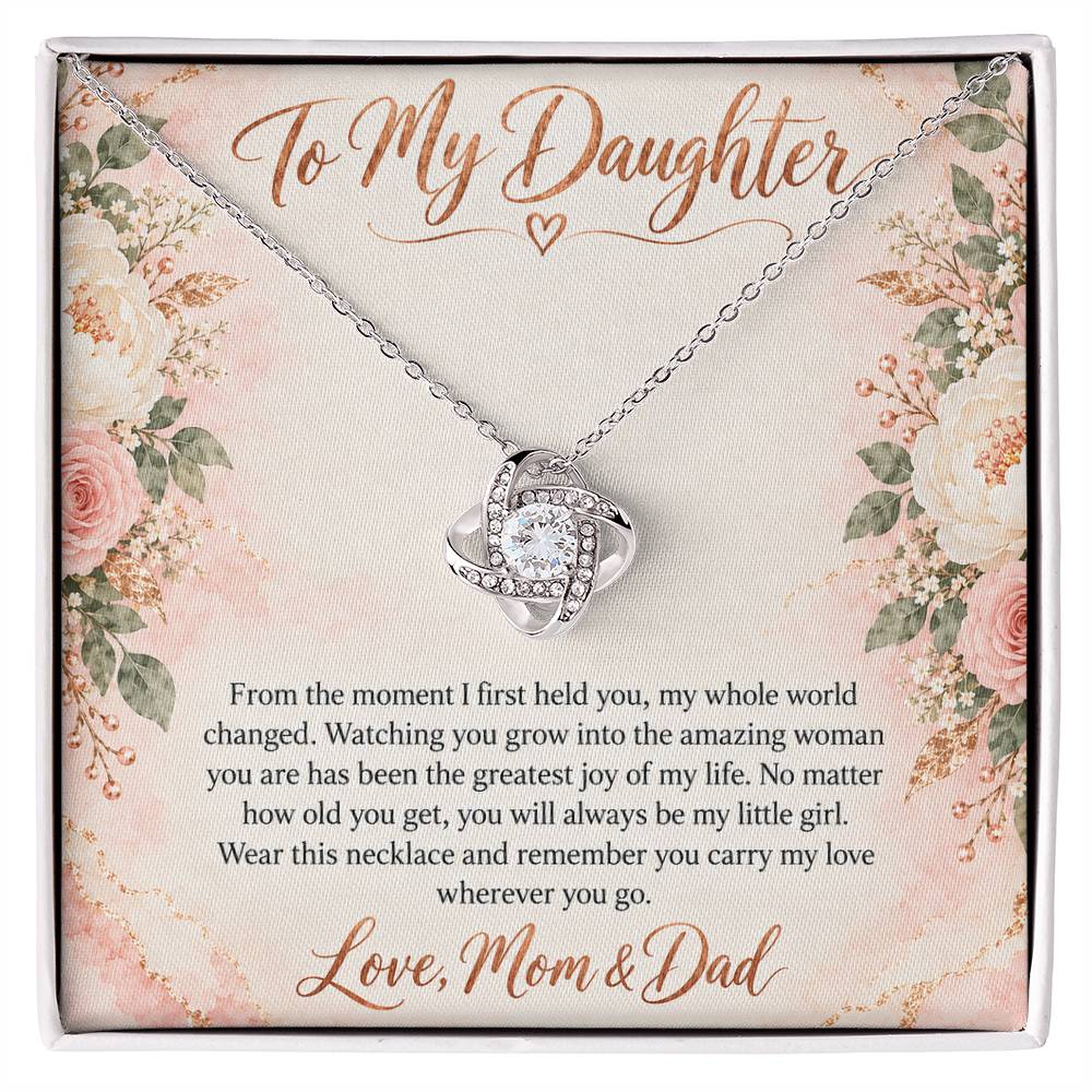 To My Daughter Necklace - My Little Girl - 14K White Gold Finish / Standard Box