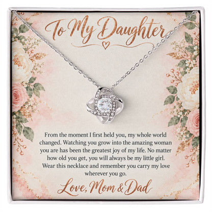 To My Daughter Necklace - My Little Girl - 14K White Gold Finish / Standard Box
