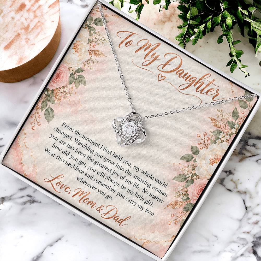 To My Daughter Necklace - My Little Girl - 14K White Gold Finish / Standard Box lifestyle