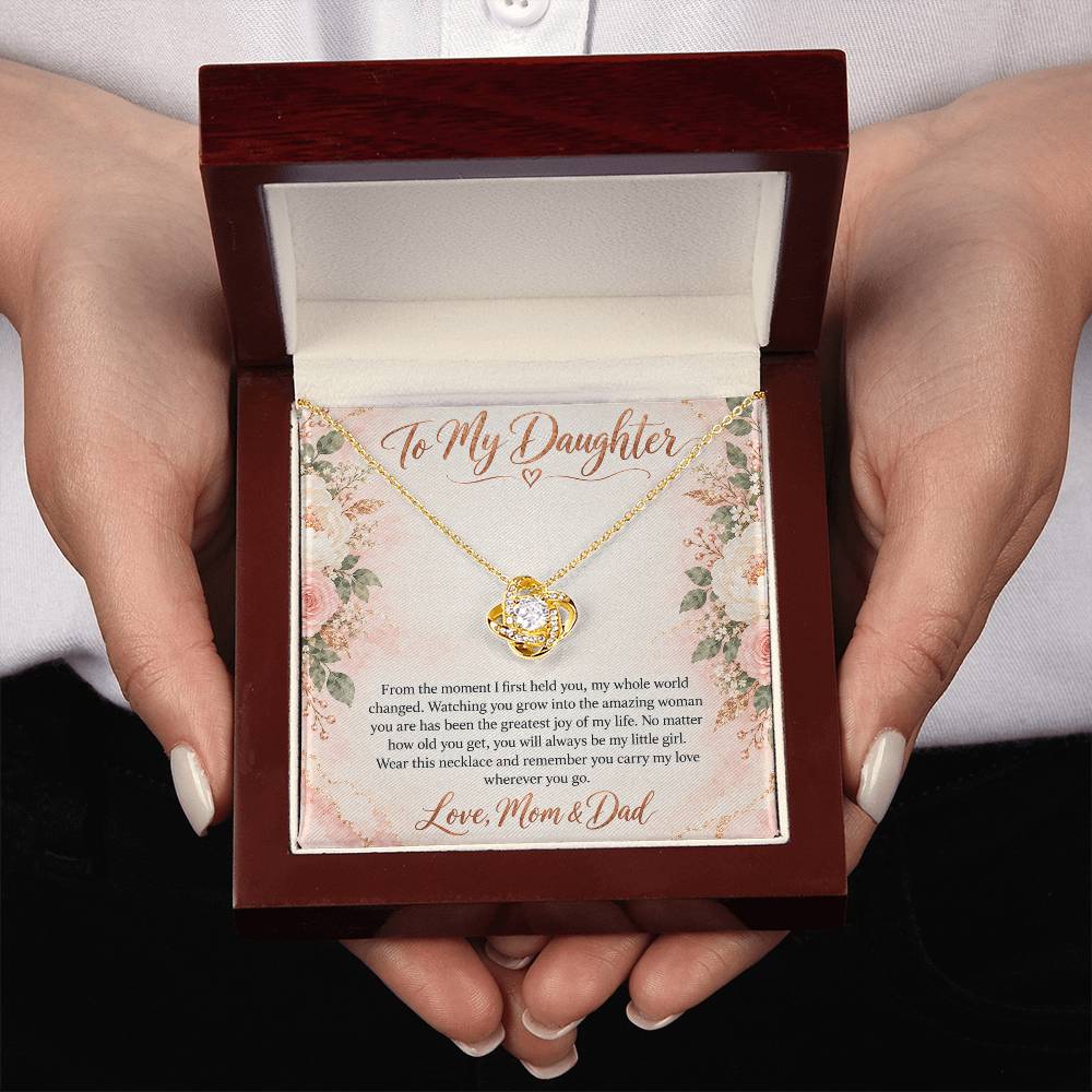 To My Daughter Necklace - My Little Girl - 18K Yellow Gold Finish / Luxury Box with message card in hand